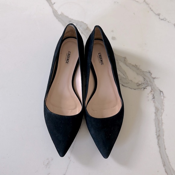 L’Agence Black Suede Flats - Picture 1 of 4